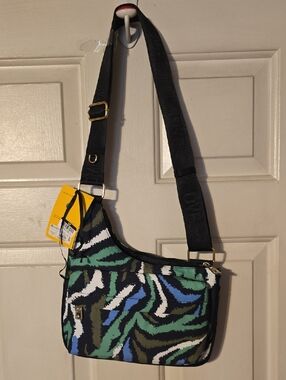 Diane Von Furstenberg Green and Blue Printed Crossbody Bag
